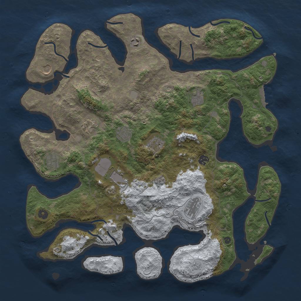 Rust Map: Procedural Map, Size: 4500, Seed: 8594, 19 Monuments