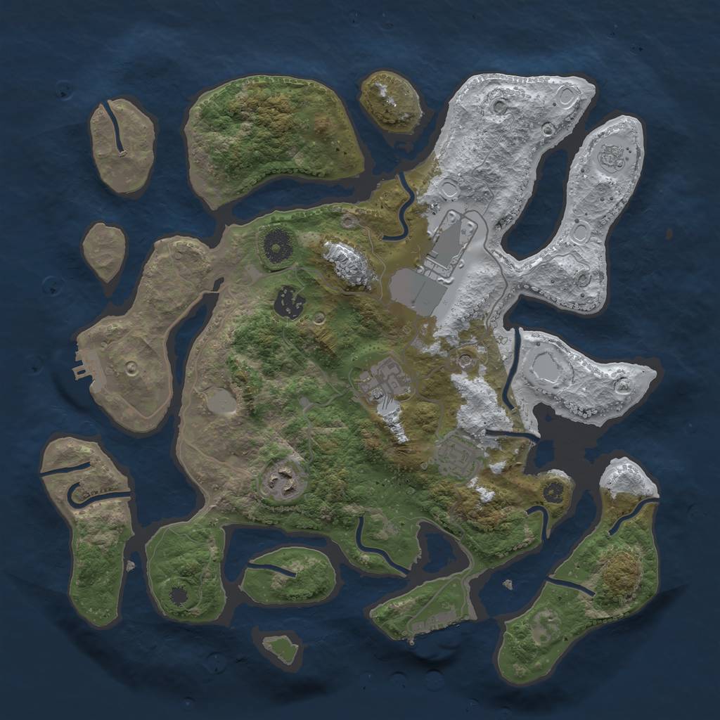 Rust Map: Procedural Map, Size: 3500, Seed: 6142986, 14 Monuments
