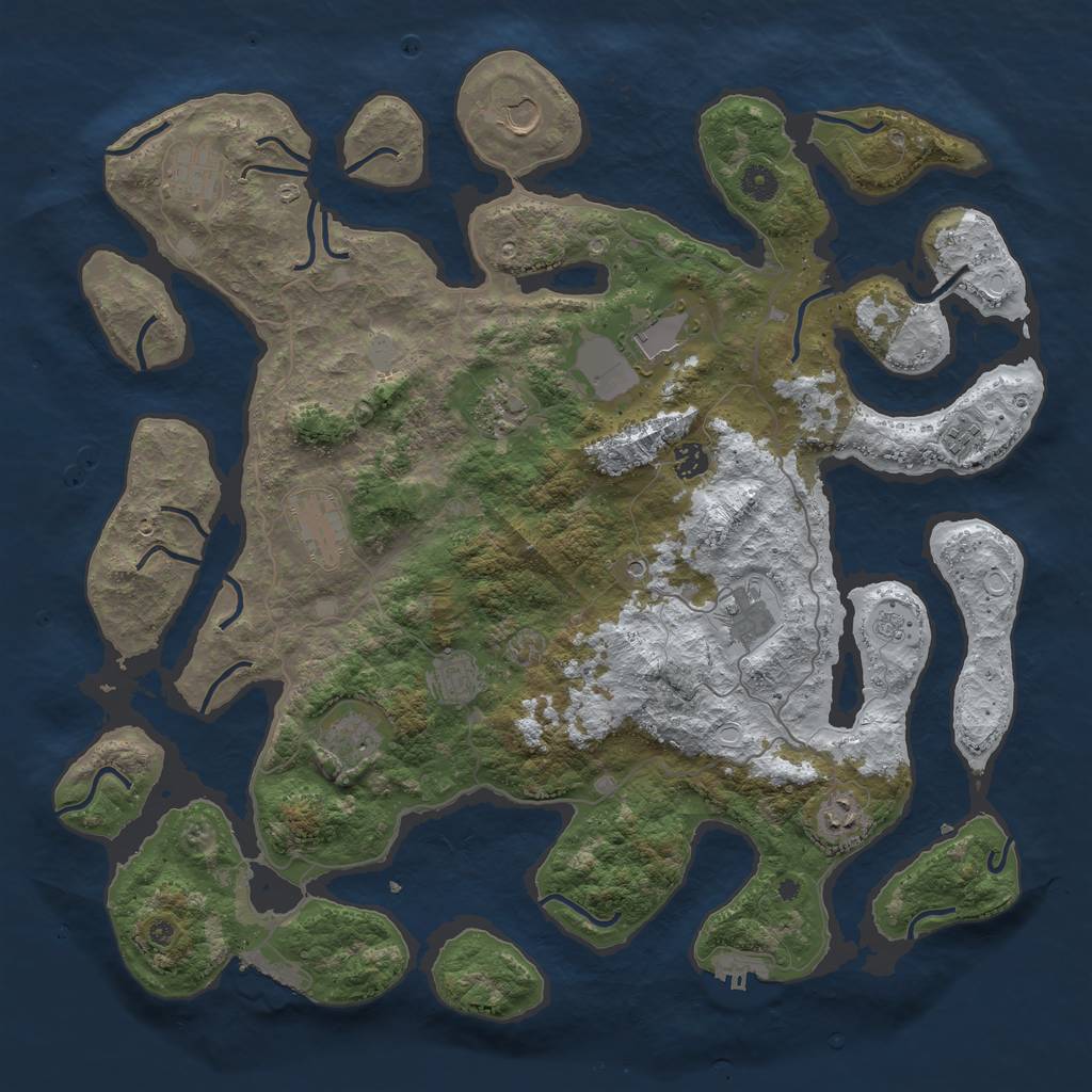 Rust Map: Procedural Map, Size: 4500, Seed: 4483799, 20 Monuments