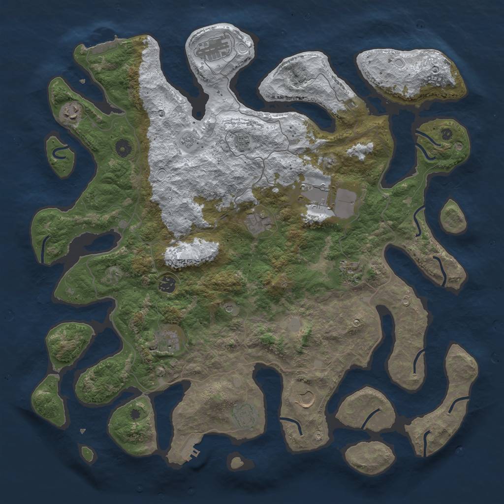 Rust Map: Procedural Map, Size: 4500, Seed: 5757762, 19 Monuments