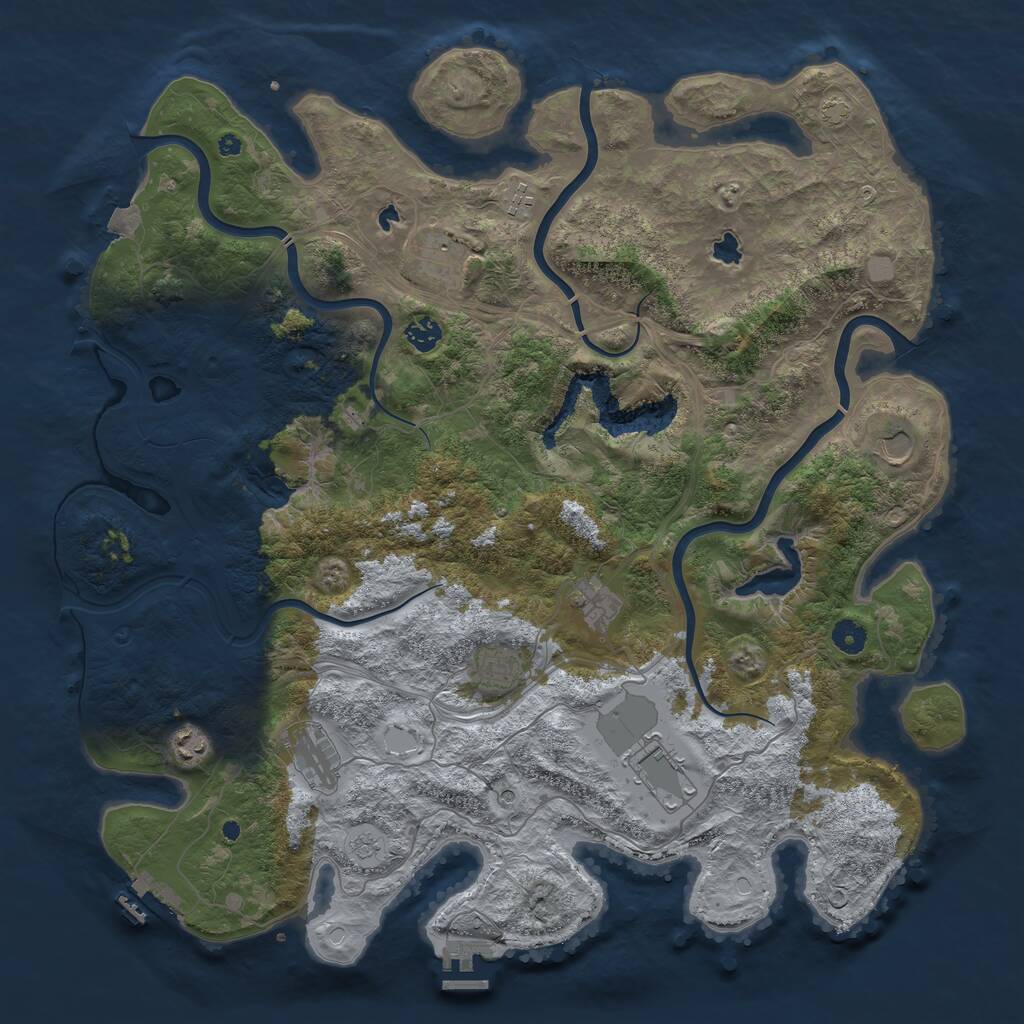 Rust Map: Procedural Map, Size: 4500, Seed: 2422298, 15 Monuments