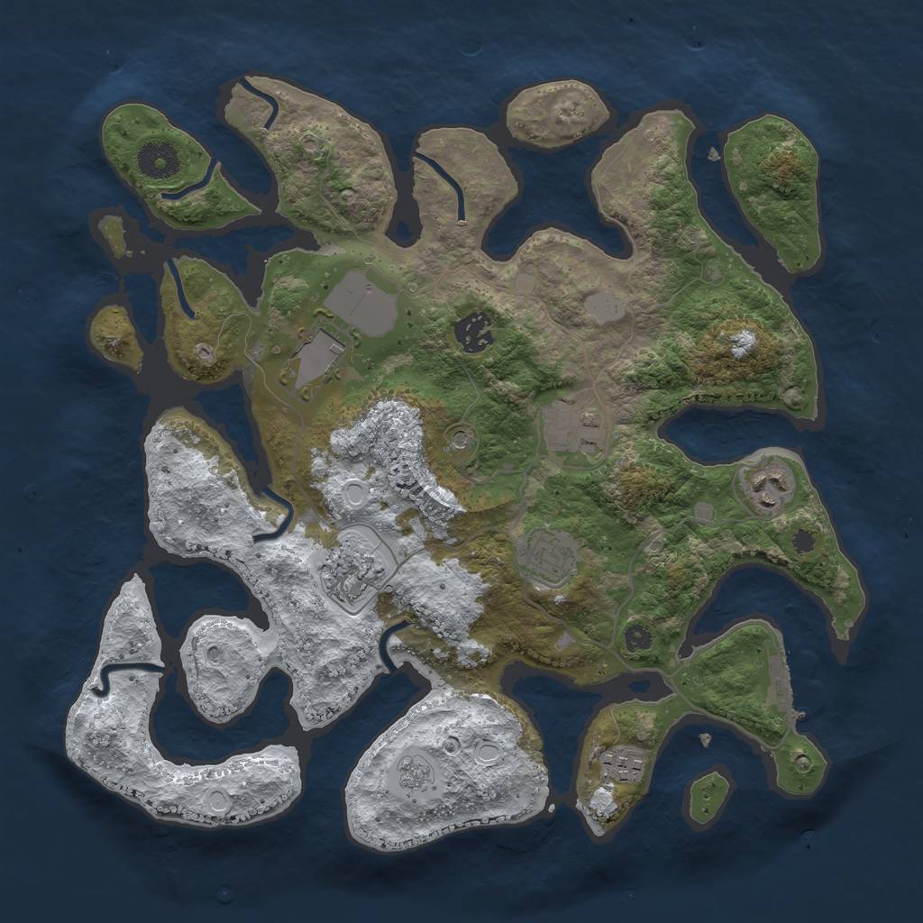 Rust Map: Procedural Map, Size: 3500, Seed: 4819998, 15 Monuments