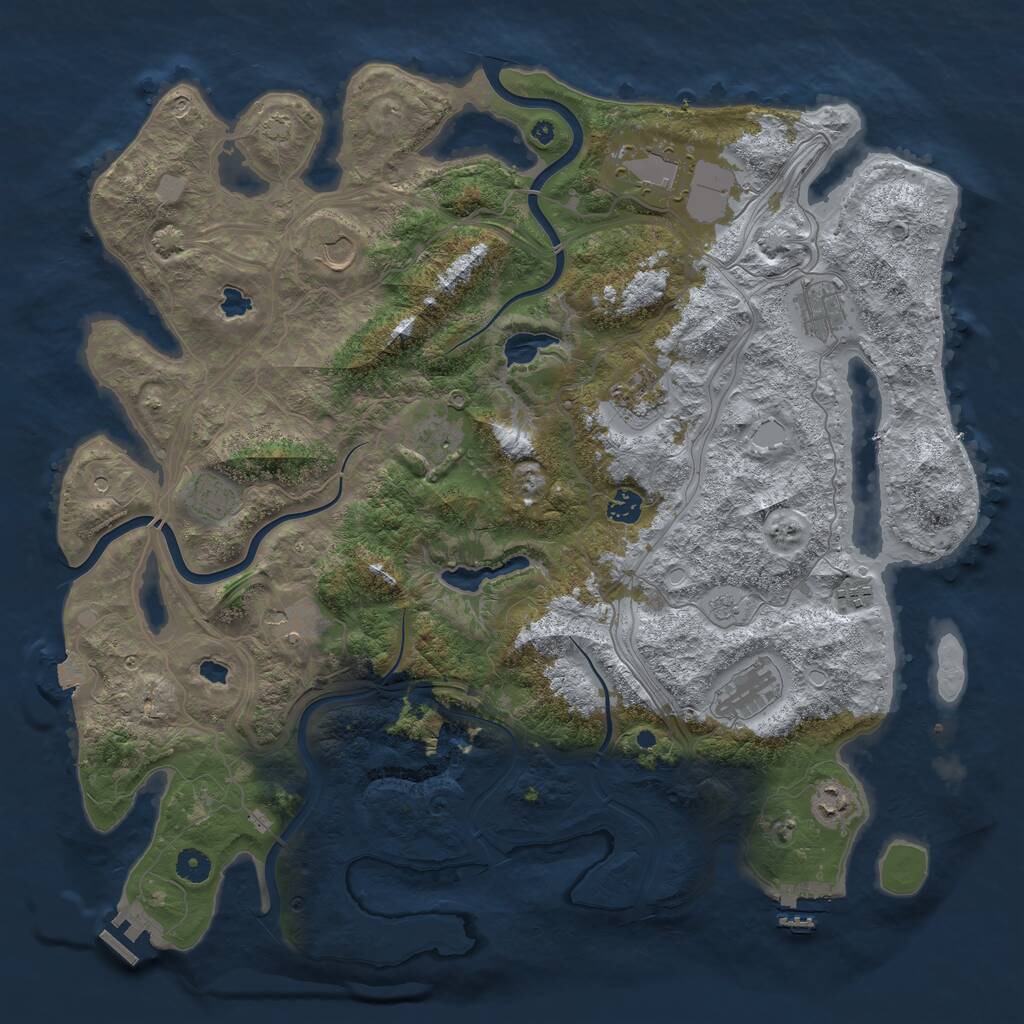 Rust Map: Procedural Map, Size: 4500, Seed: 5559494, 17 Monuments