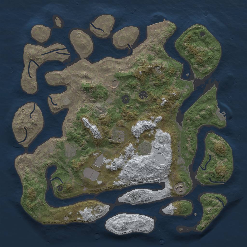 Rust Map: Procedural Map, Size: 4250, Seed: 1219, 16 Monuments