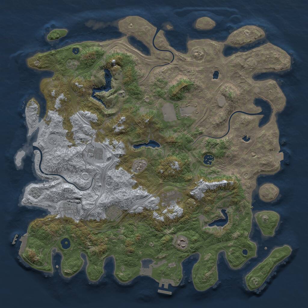Rust Map: Procedural Map, Size: 4500, Seed: 4528121, 14 Monuments