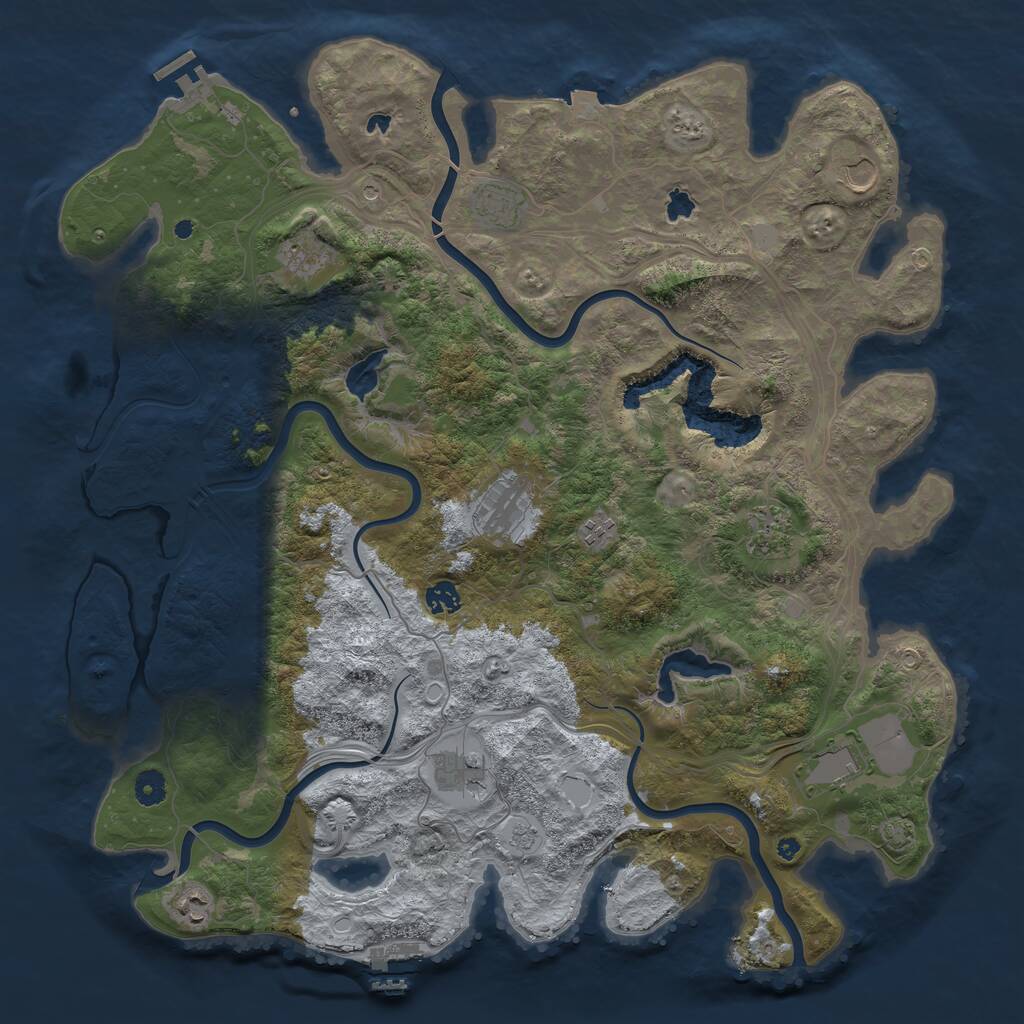 Rust Map: Procedural Map, Size: 4500, Seed: 3745771, 16 Monuments
