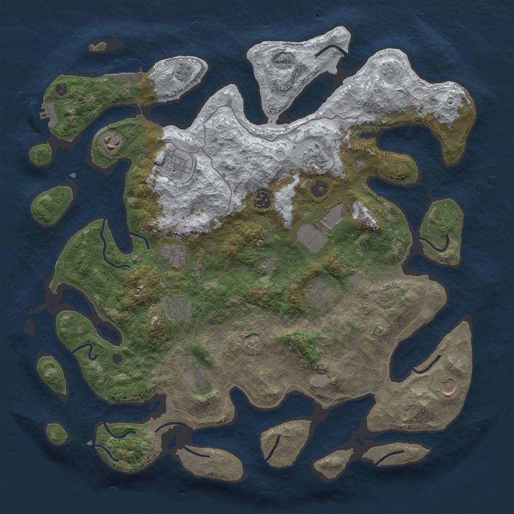 Rust Map: Procedural Map, Size: 4500, Seed: 5228384, 20 Monuments
