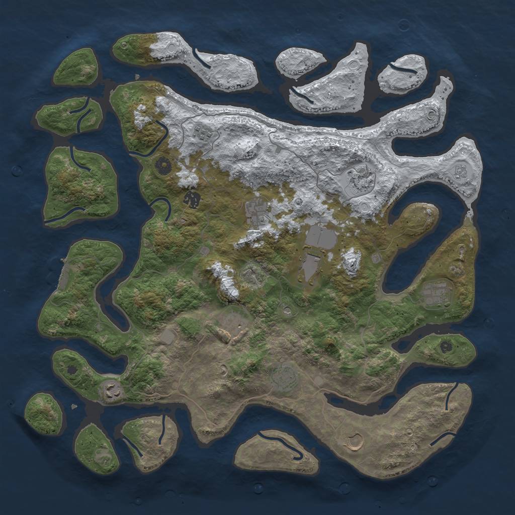 Rust Map: Procedural Map, Size: 4500, Seed: 5189297, 18 Monuments