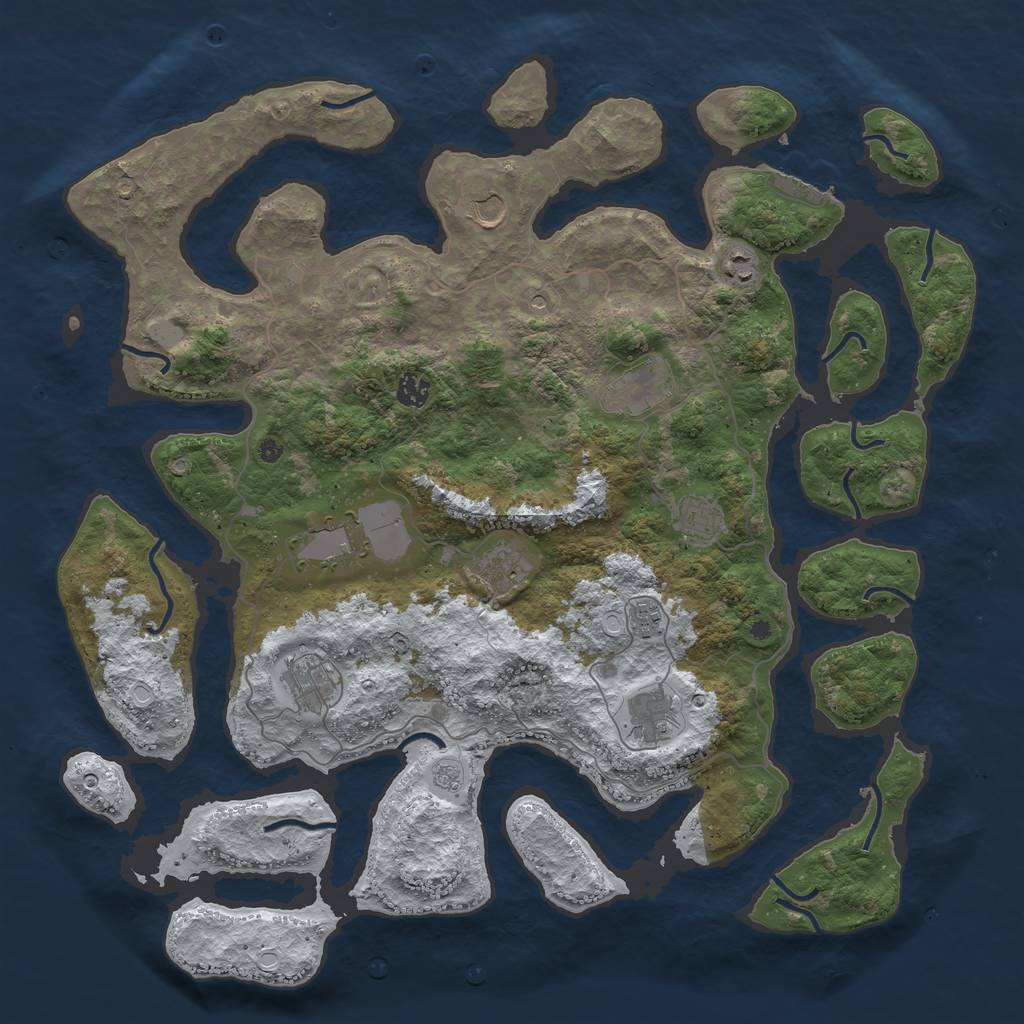 Rust Map: Procedural Map, Size: 4500, Seed: 4244144, 18 Monuments