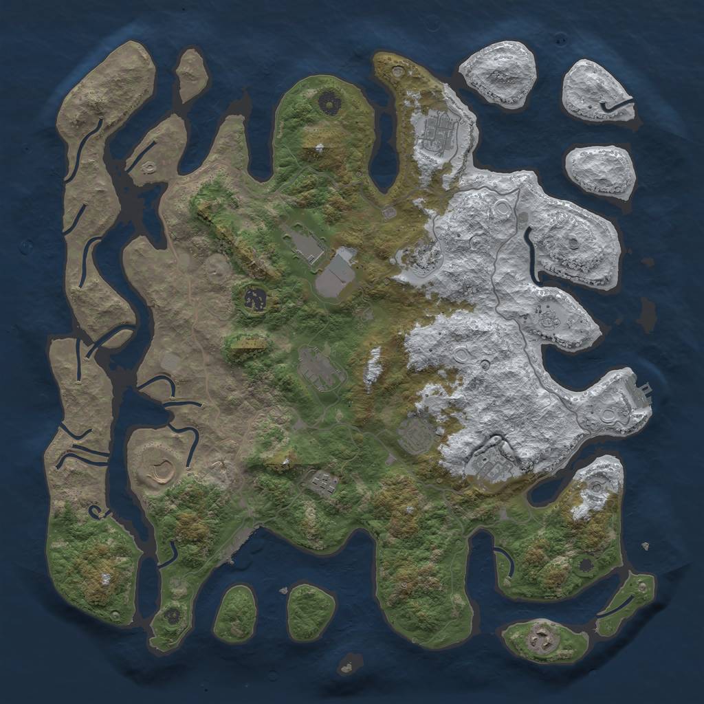 Rust Map: Procedural Map, Size: 4500, Seed: 4740373, 19 Monuments