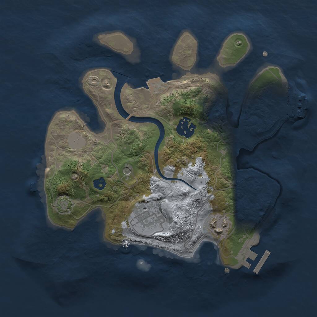 Rust Map: Procedural Map, Size: 2500, Seed: 44743, 8 Monuments