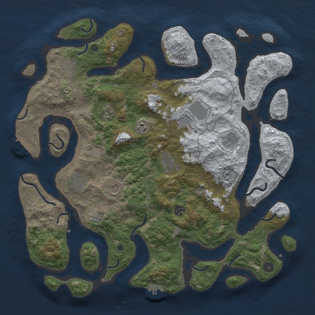 Rust Map: Procedural Map, Size: 4500, Seed: 357531, 19 Monuments
