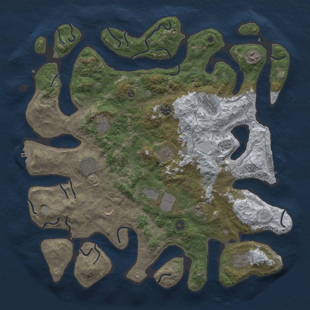 Rust Map: Procedural Map, Size: 4500, Seed: 210273, 20 Monuments