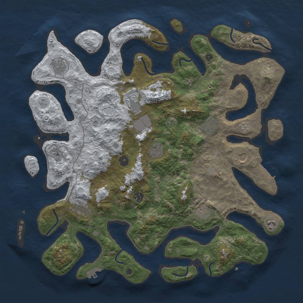 Rust Map: Procedural Map, Size: 4500, Seed: 2044088, 19 Monuments