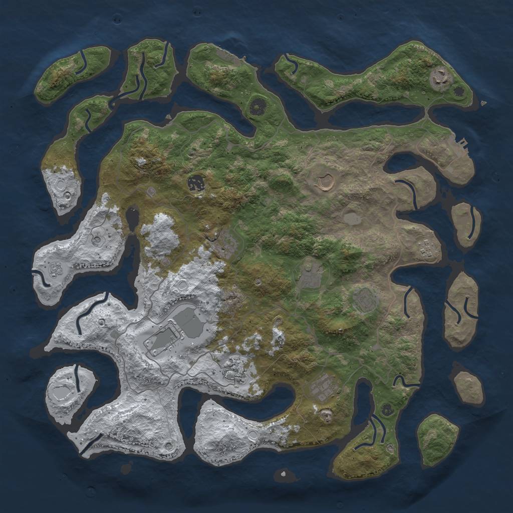 Rust Map: Procedural Map, Size: 4500, Seed: 2260318, 19 Monuments