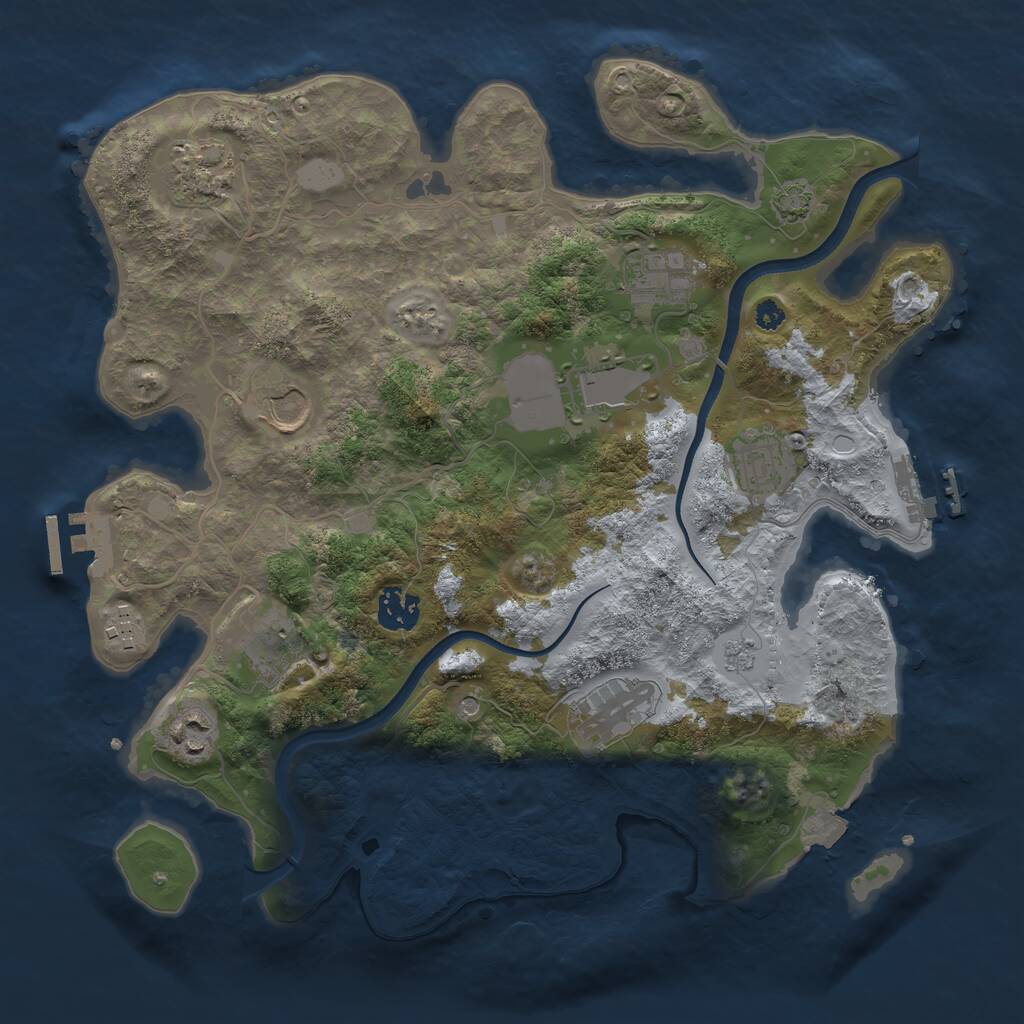 Rust Map: Procedural Map, Size: 3500, Seed: 2019452, 16 Monuments