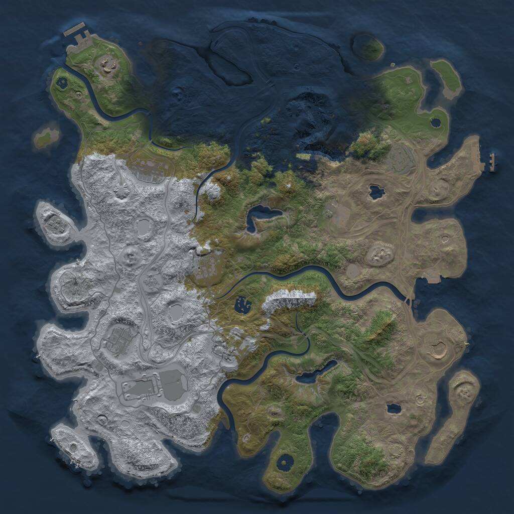 Rust Map: Procedural Map, Size: 4500, Seed: 4251360, 17 Monuments