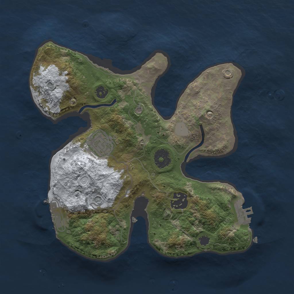 Rust Map: Procedural Map, Size: 2500, Seed: 2427159, 10 Monuments