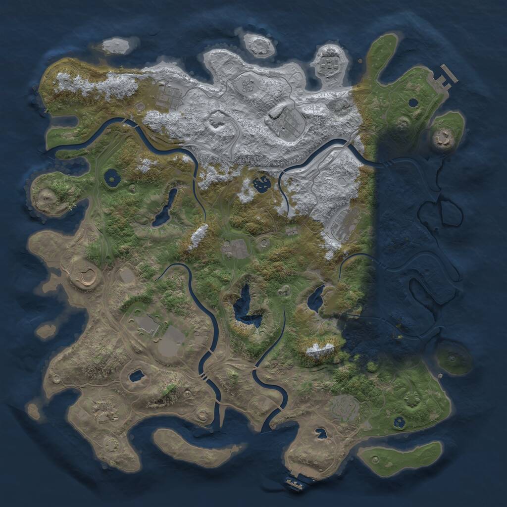 Rust Map: Procedural Map, Size: 4500, Seed: 1589470, 17 Monuments