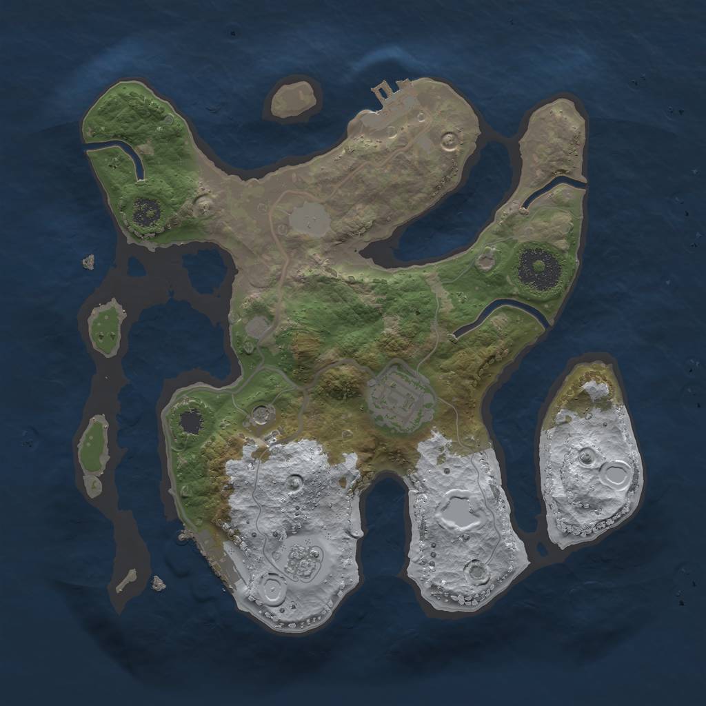 Rust Map: Procedural Map, Size: 2500, Seed: 3001155, 10 Monuments