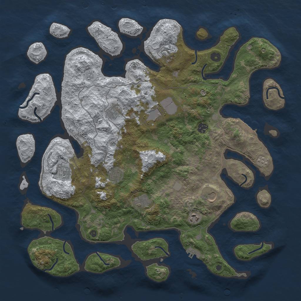 Rust Map: Procedural Map, Size: 4500, Seed: 6431079, 19 Monuments