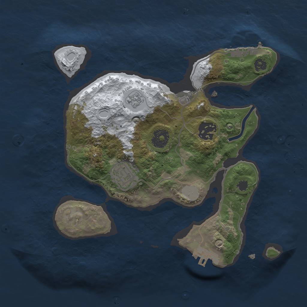 Rust Map: Procedural Map, Size: 2500, Seed: 6327856, 10 Monuments