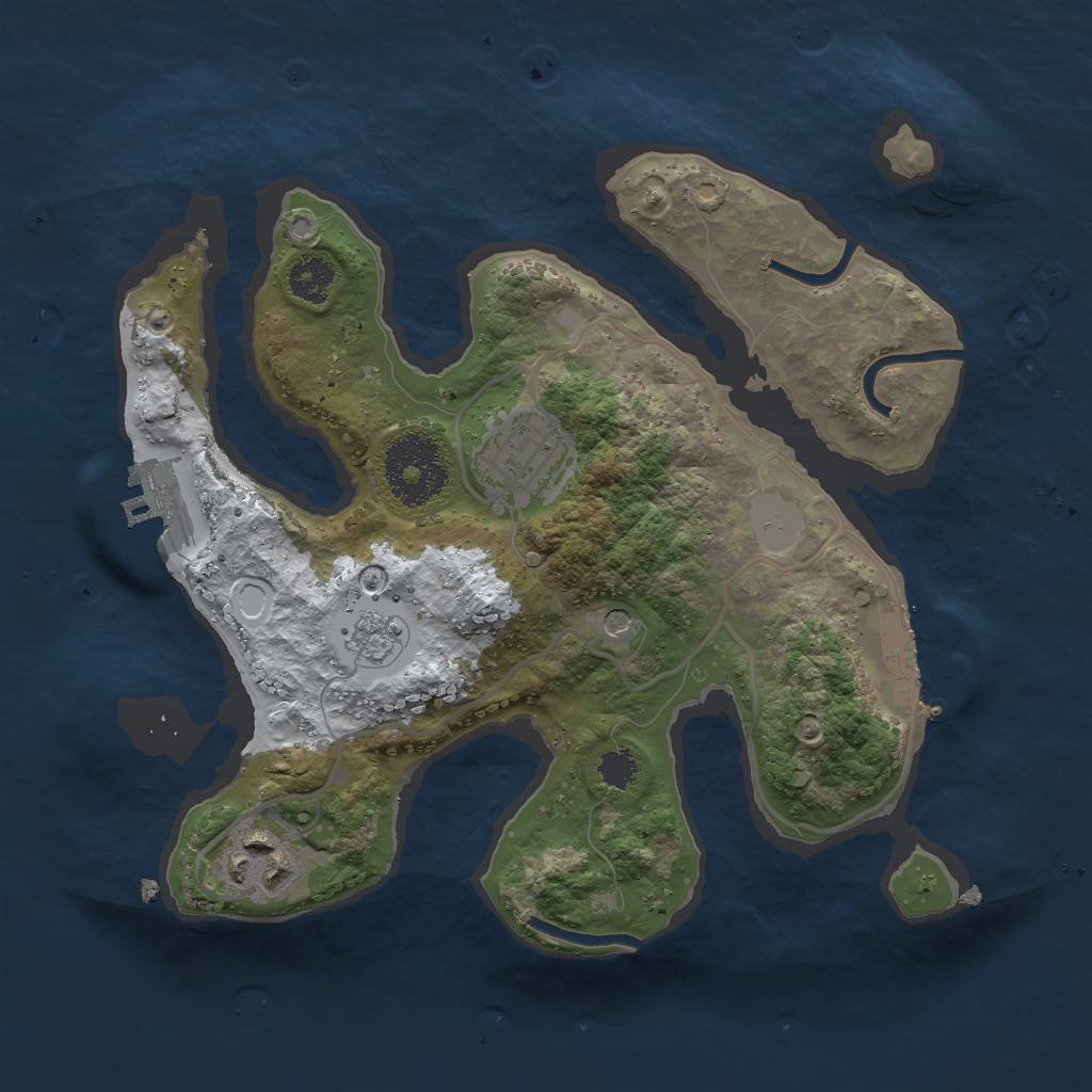 Rust Map: Procedural Map, Size: 2500, Seed: 61376, 11 Monuments