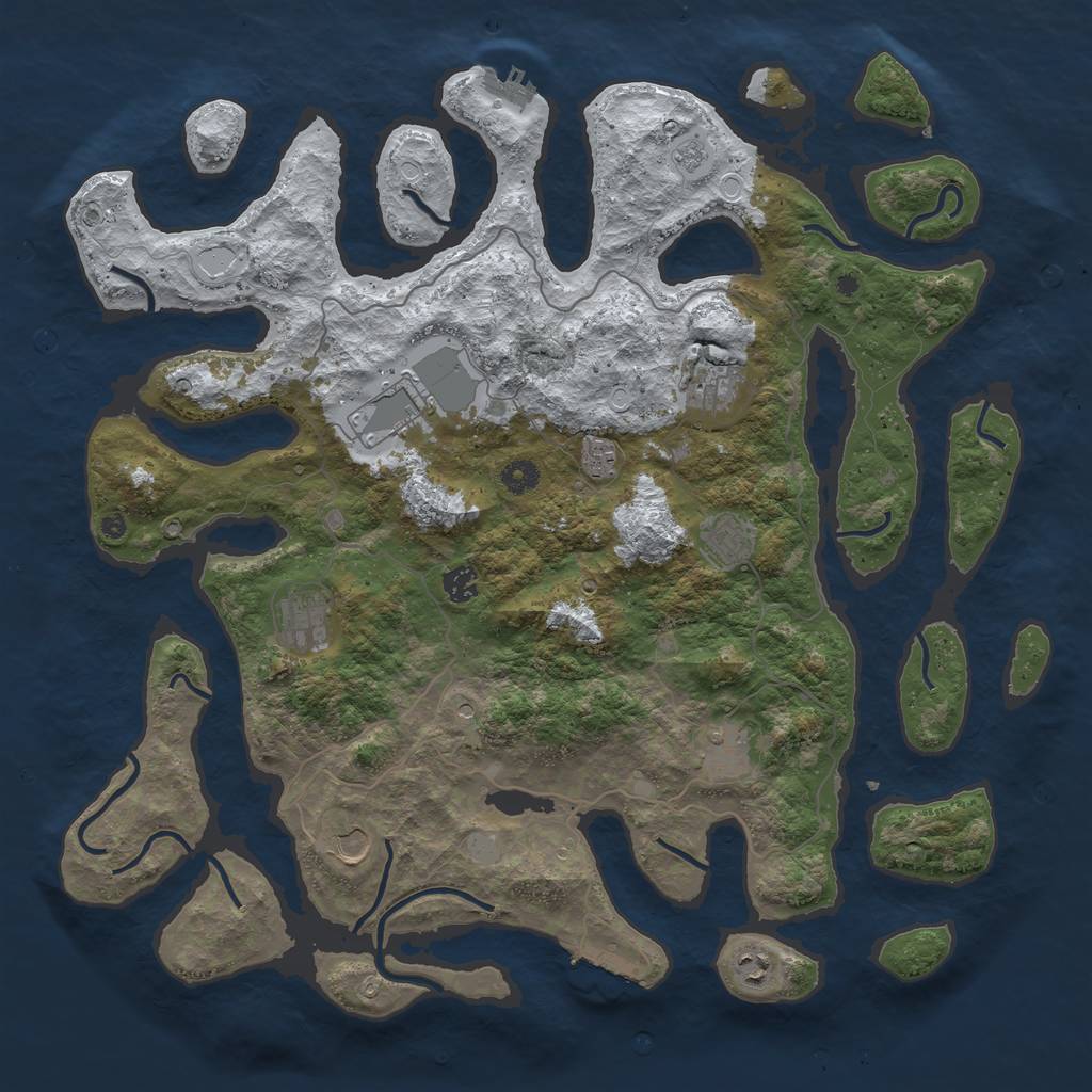 Rust Map: Procedural Map, Size: 4500, Seed: 1254491, 18 Monuments