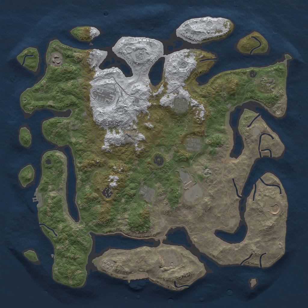Rust Map: Procedural Map, Size: 4500, Seed: 4844877, 20 Monuments
