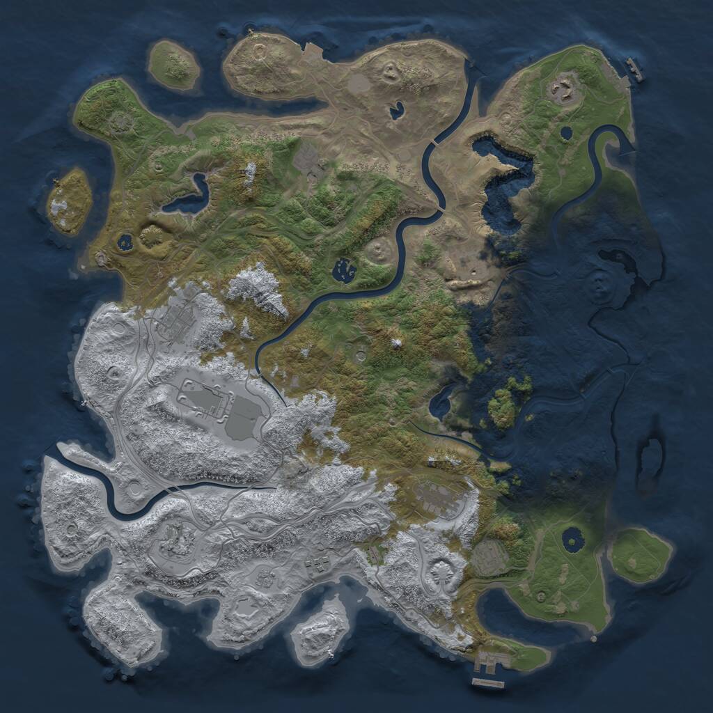 Rust Map: Procedural Map, Size: 4500, Seed: 4761965, 16 Monuments