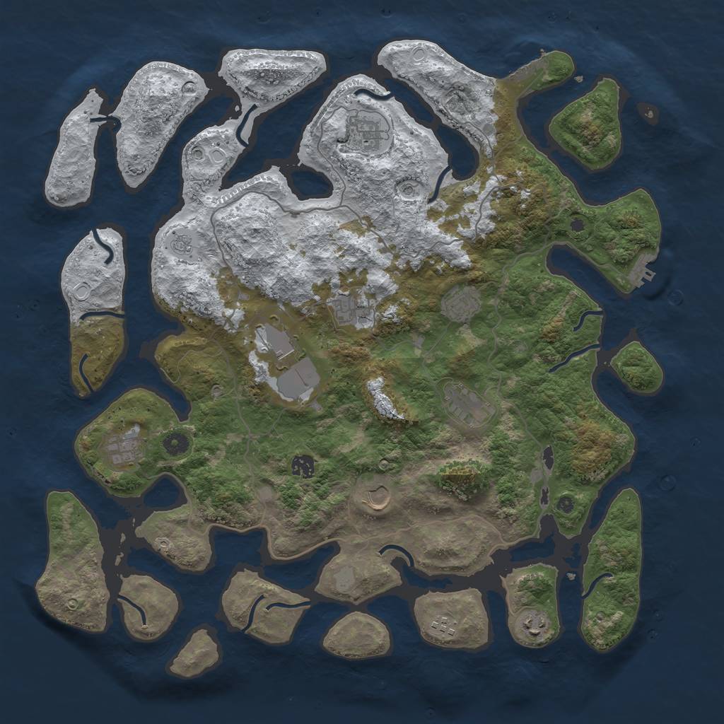 Rust Map: Procedural Map, Size: 4500, Seed: 1146413, 19 Monuments