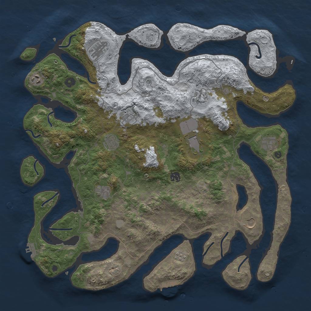 Rust Map: Procedural Map, Size: 4500, Seed: 5172170, 20 Monuments