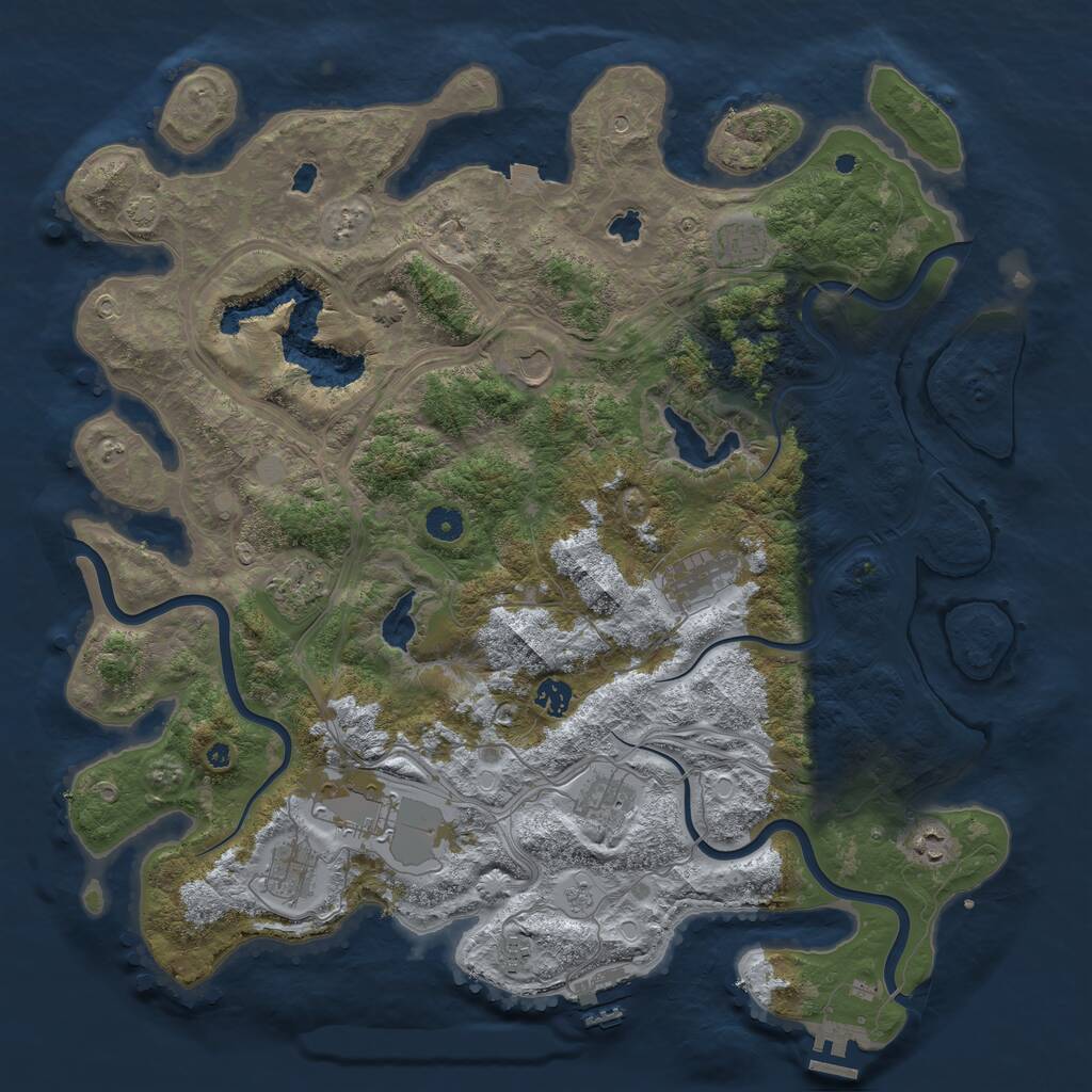 Rust Map: Procedural Map, Size: 4500, Seed: 1531135, 16 Monuments