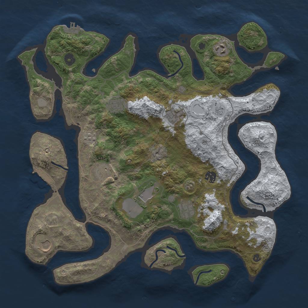 Rust Map: Procedural Map, Size: 4000, Seed: 78551, 18 Monuments
