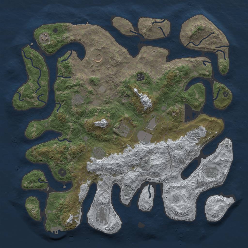 Rust Map: Procedural Map, Size: 4500, Seed: 5777857, 20 Monuments