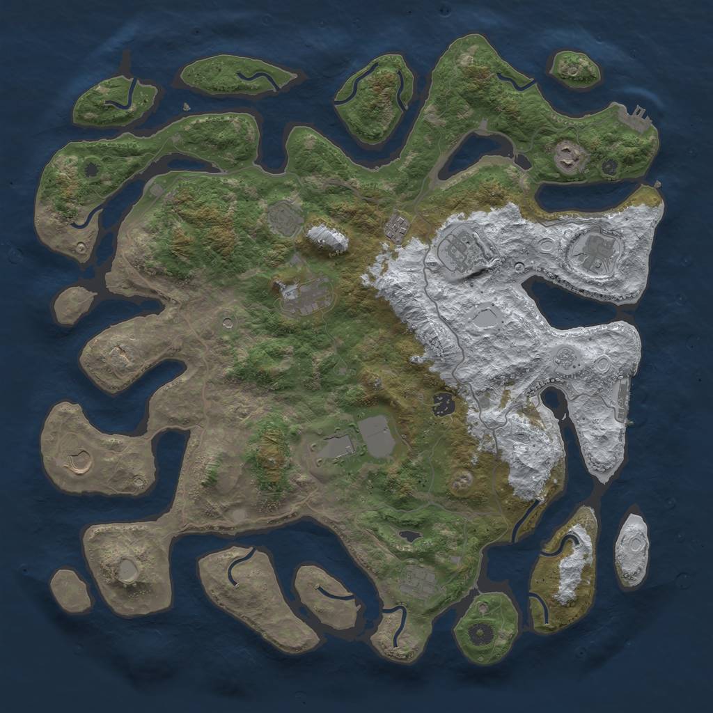 Rust Map: Procedural Map, Size: 4500, Seed: 6005455, 19 Monuments