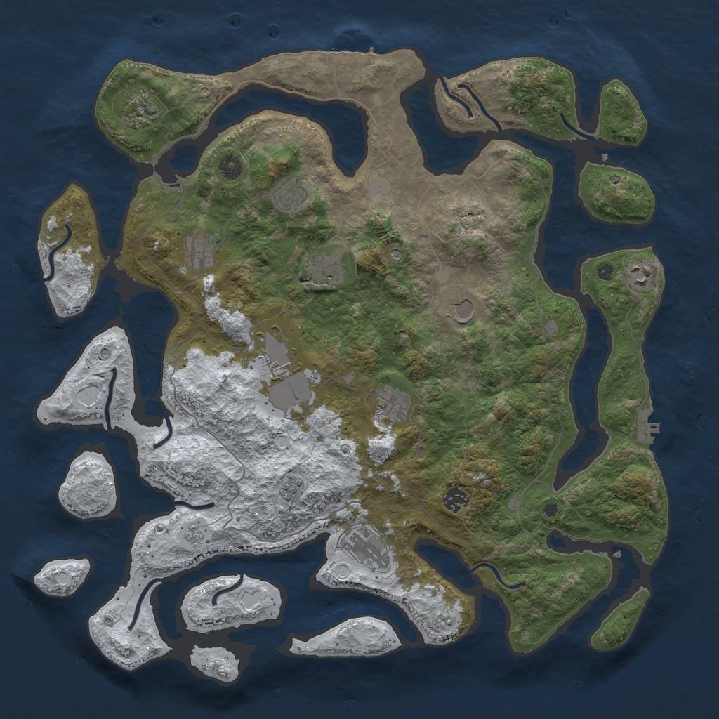 Rust Map: Procedural Map, Size: 4500, Seed: 6357564, 20 Monuments