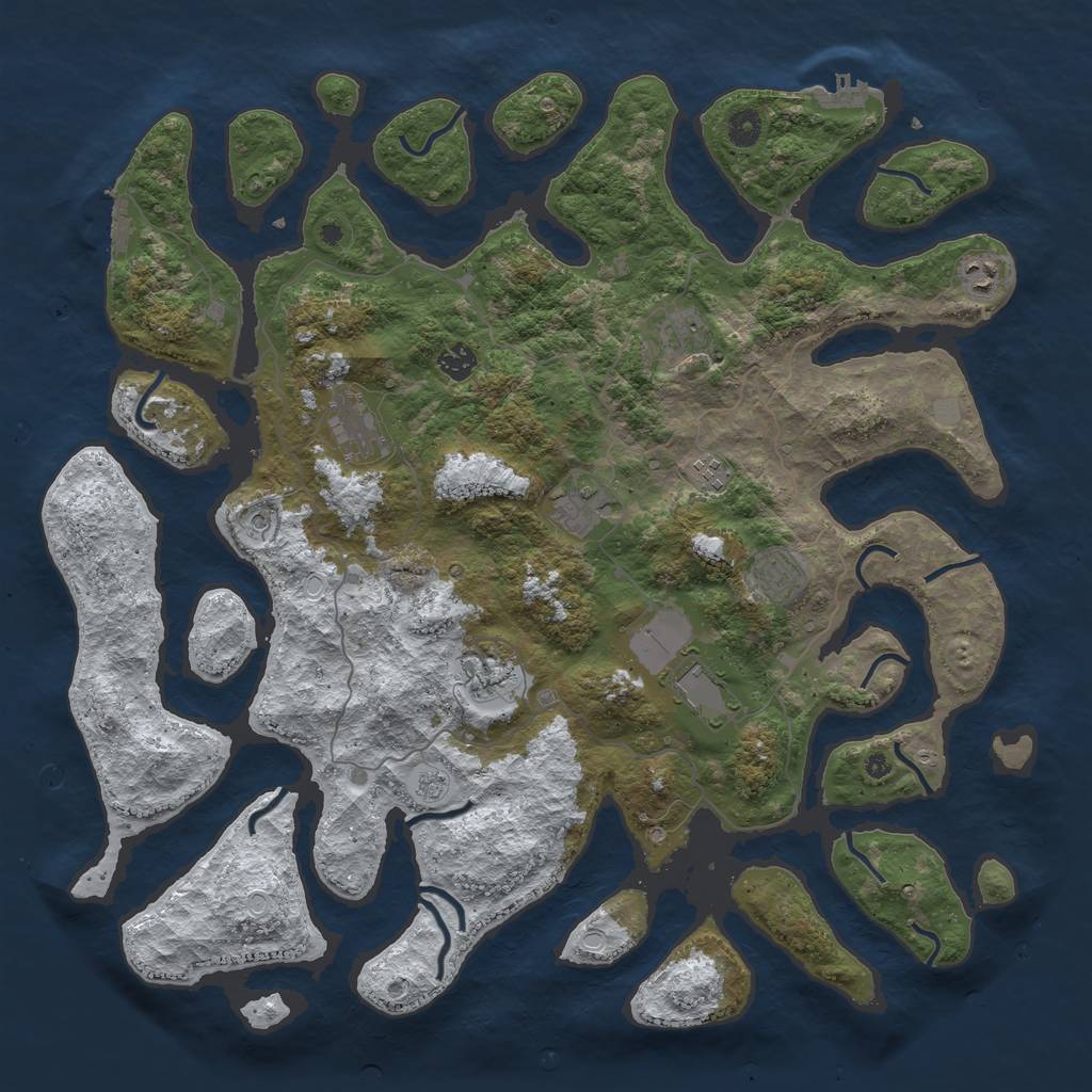 Rust Map: Procedural Map, Size: 4500, Seed: 6373156, 18 Monuments