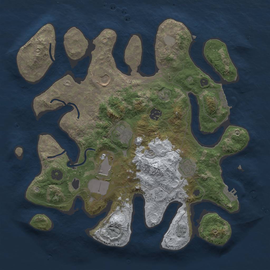 Rust Map: Procedural Map, Size: 3500, Seed: 1451289, 15 Monuments