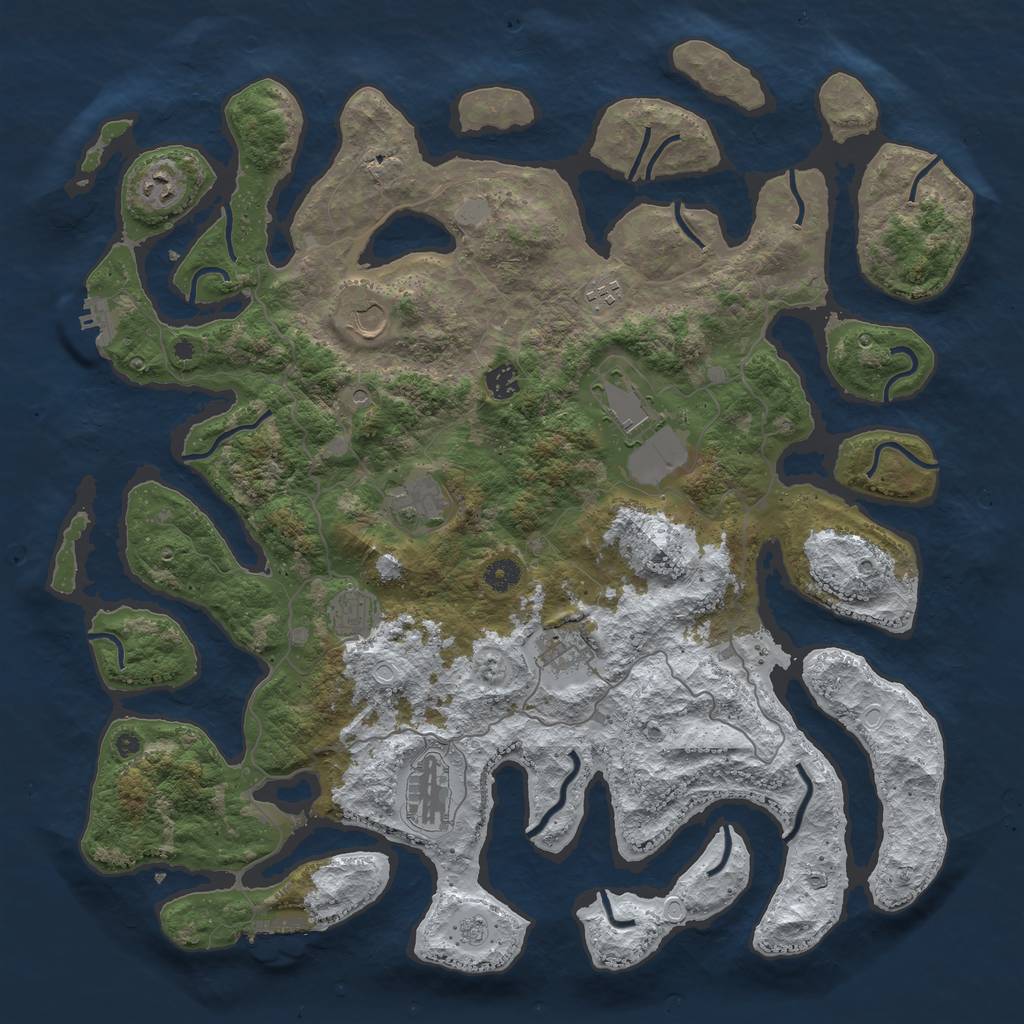 Rust Map: Procedural Map, Size: 4500, Seed: 5877103, 18 Monuments