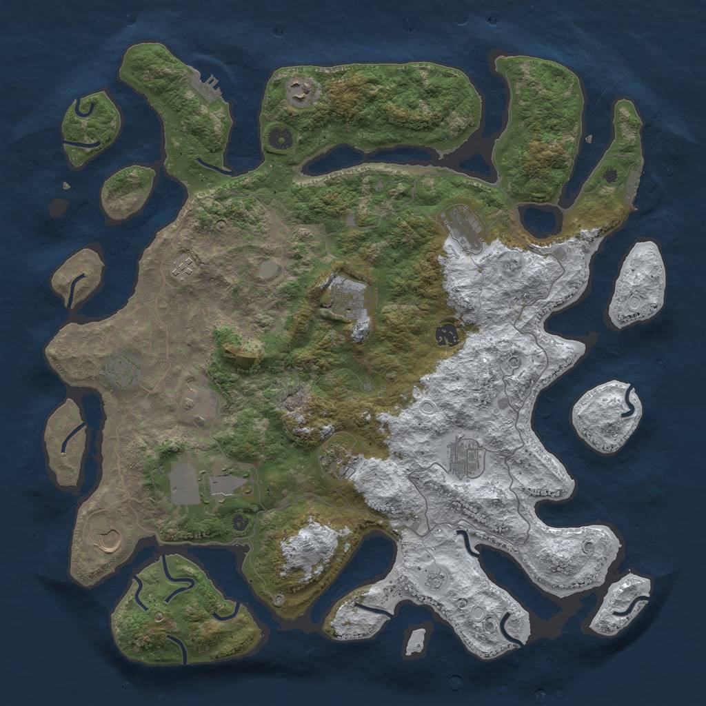 Rust Map: Procedural Map, Size: 4500, Seed: 2020496, 20 Monuments