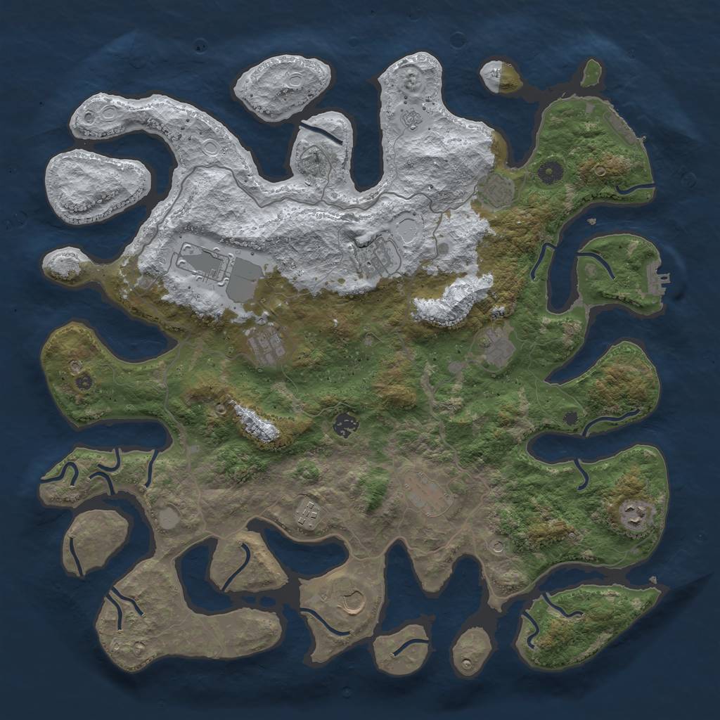 Rust Map: Procedural Map, Size: 4500, Seed: 4517882, 19 Monuments