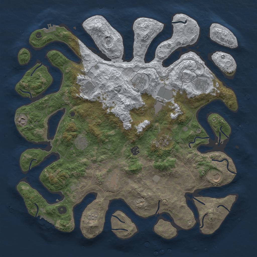 Rust Map: Procedural Map, Size: 4500, Seed: 2926230, 20 Monuments