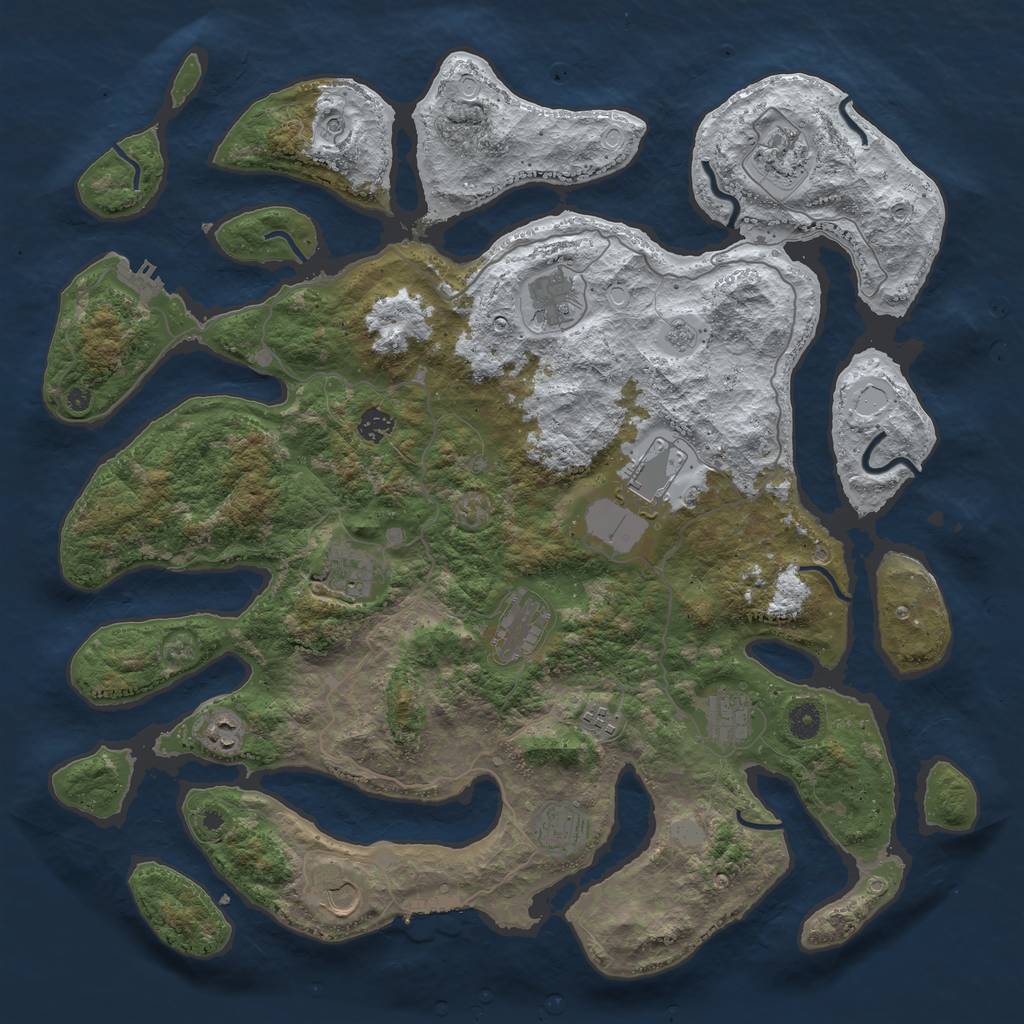 Rust Map: Procedural Map, Size: 4500, Seed: 2991695, 20 Monuments