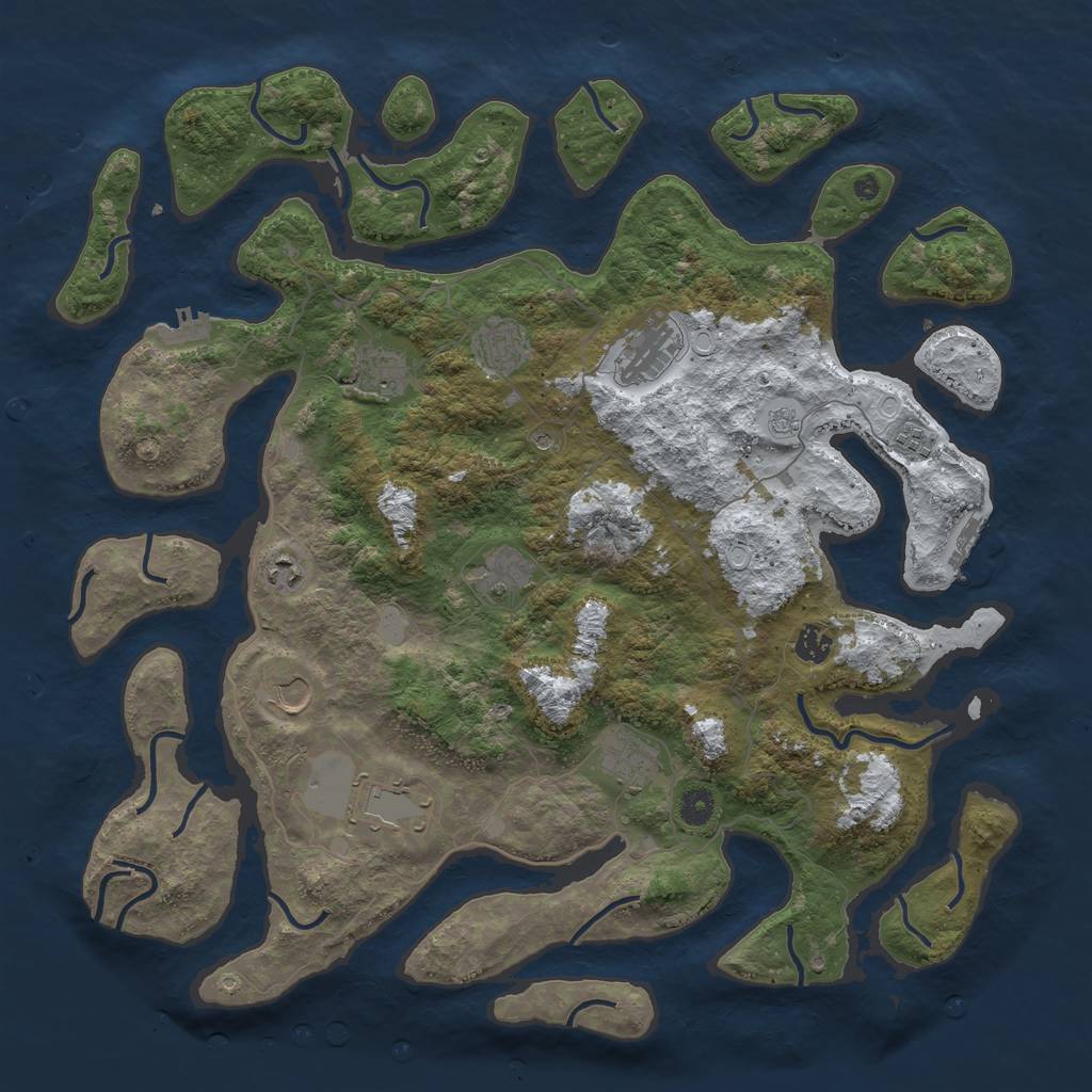Rust Map: Procedural Map, Size: 4500, Seed: 5061158, 19 Monuments