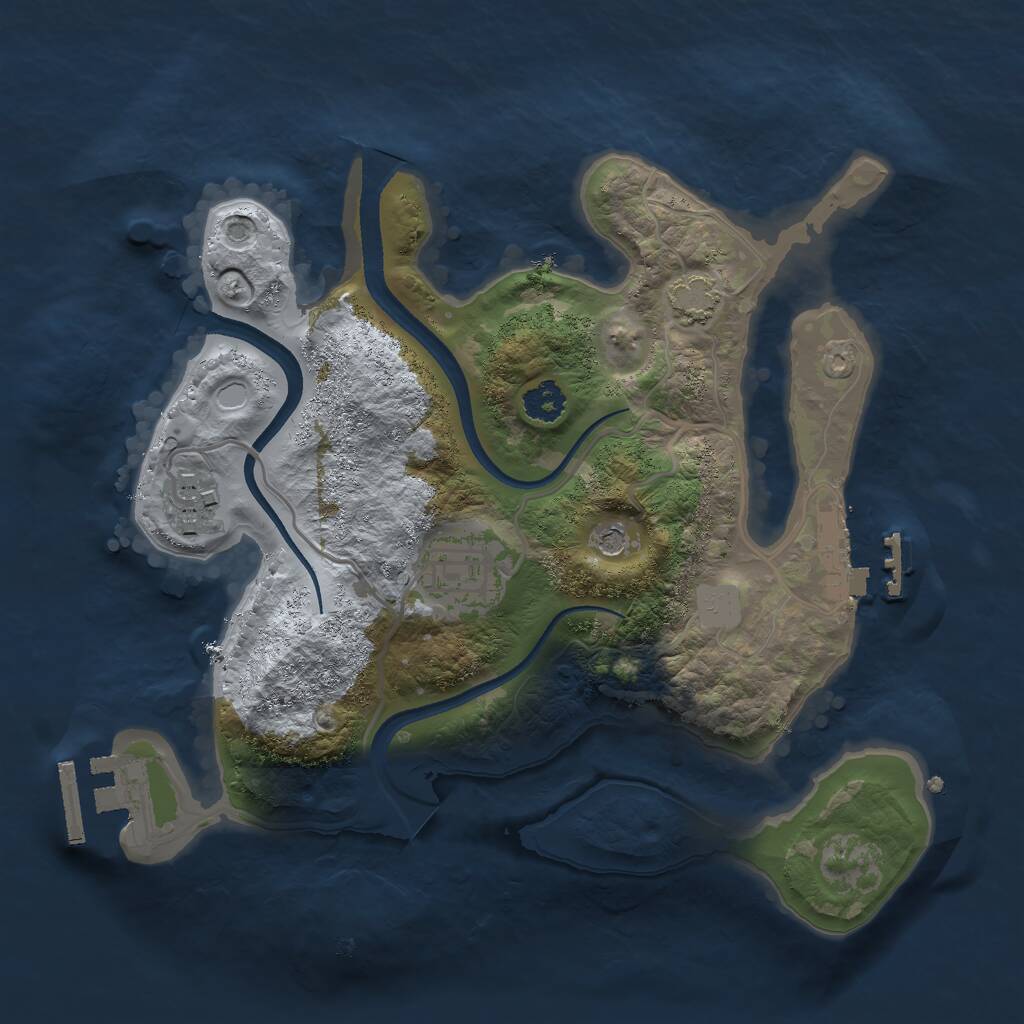 Rust Map: Procedural Map, Size: 2500, Seed: 5469645, 7 Monuments