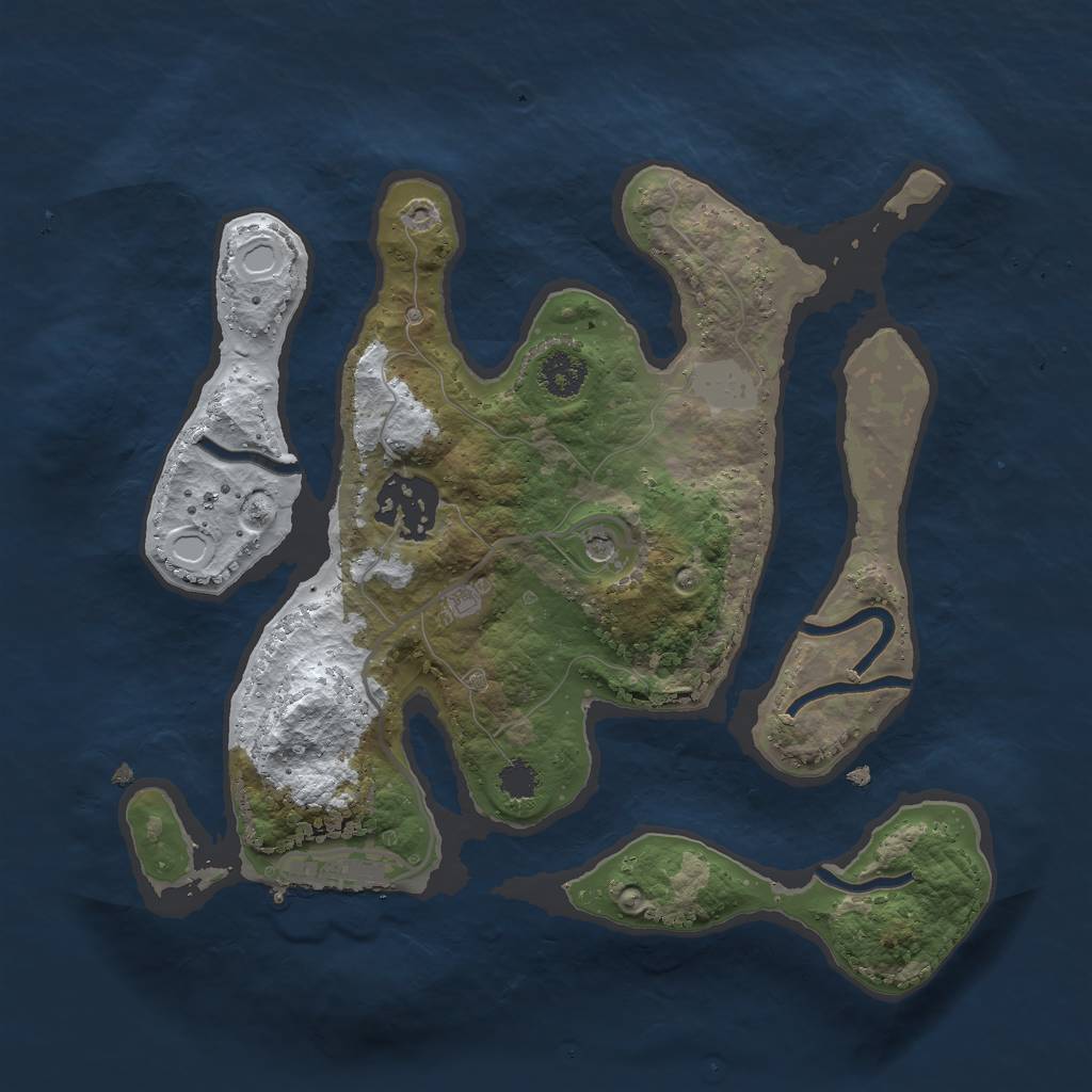 Rust Map: Procedural Map, Size: 2500, Seed: 5469645, 8 Monuments
