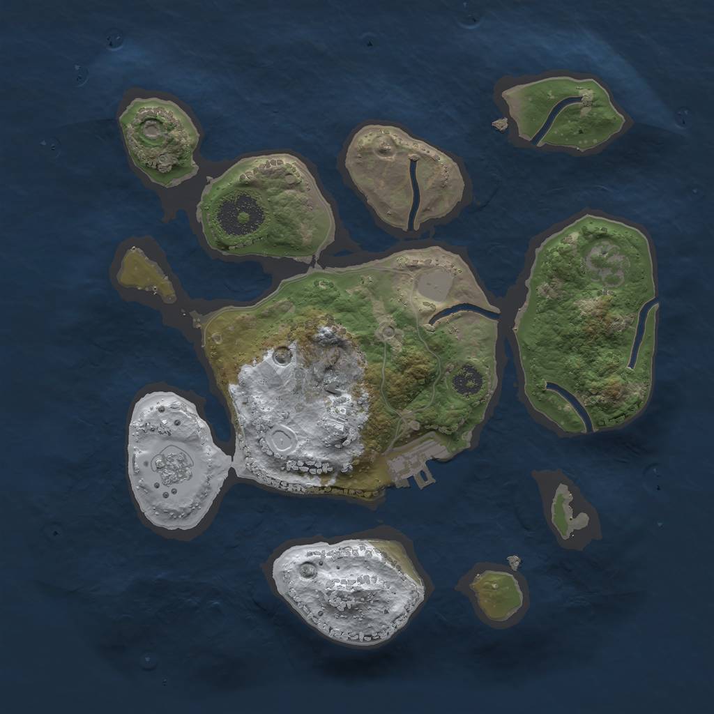 Rust Map: Procedural Map, Size: 2500, Seed: 346859, 7 Monuments