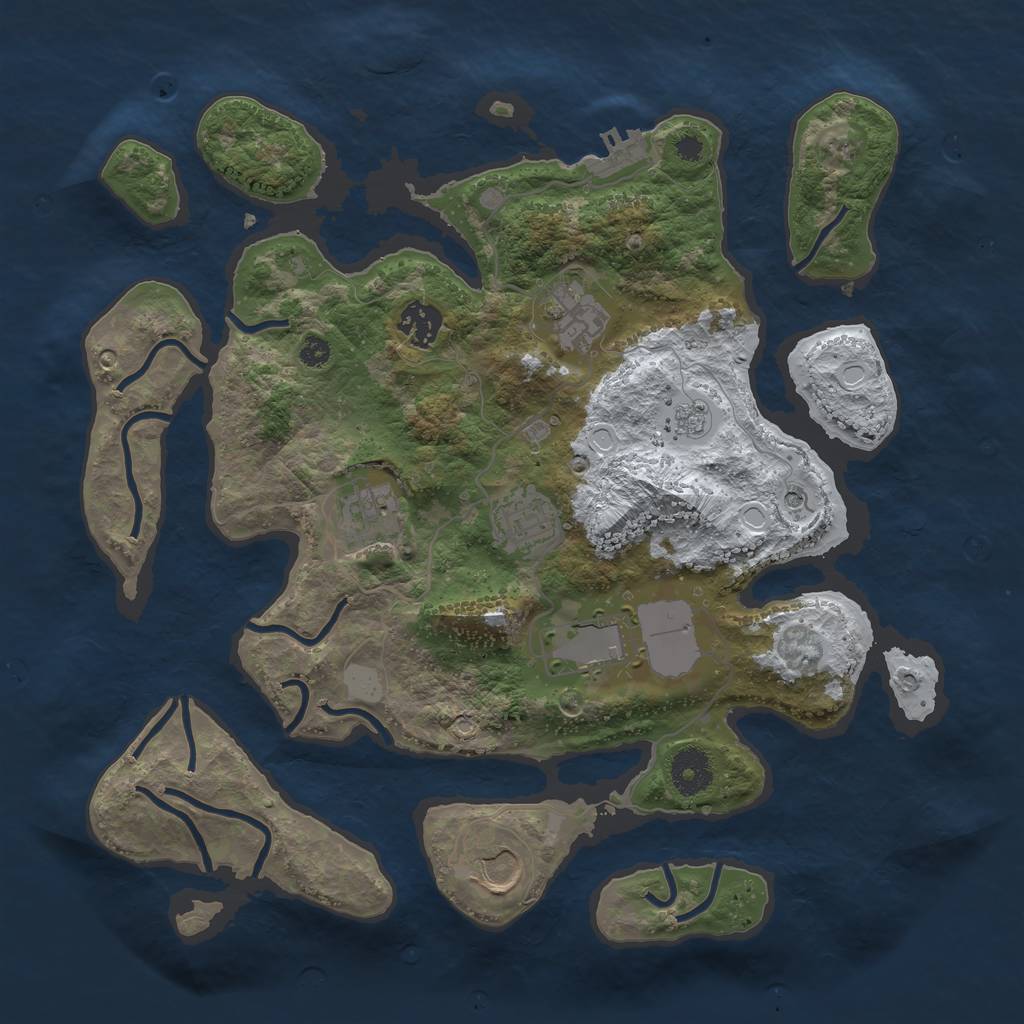 Rust Map: Procedural Map, Size: 3500, Seed: 1957055, 14 Monuments
