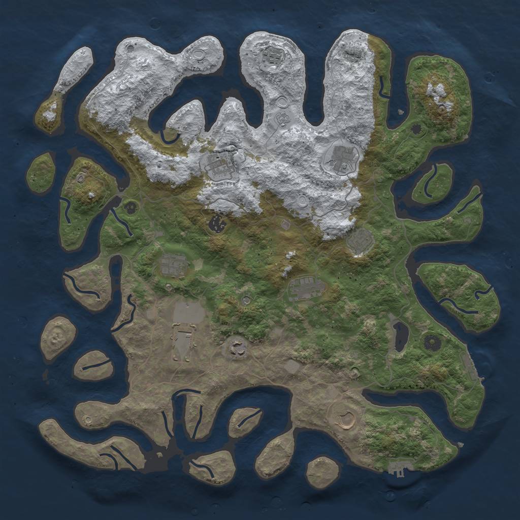 Rust Map: Procedural Map, Size: 4500, Seed: 2886996, 19 Monuments